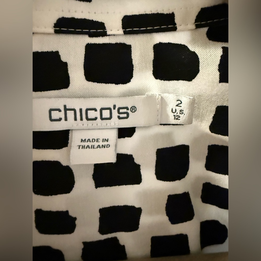 Chico's Monochrome Square Pattern Top - image 2